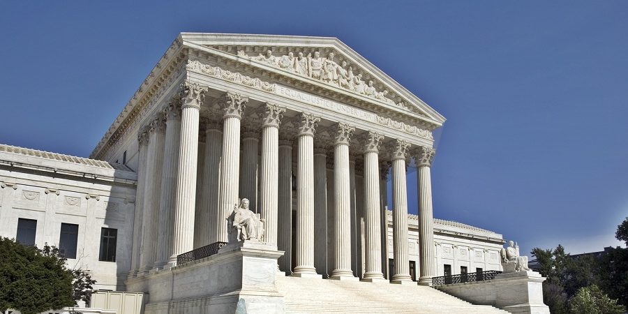 The front of the US Supreme Court in Washington, DC.